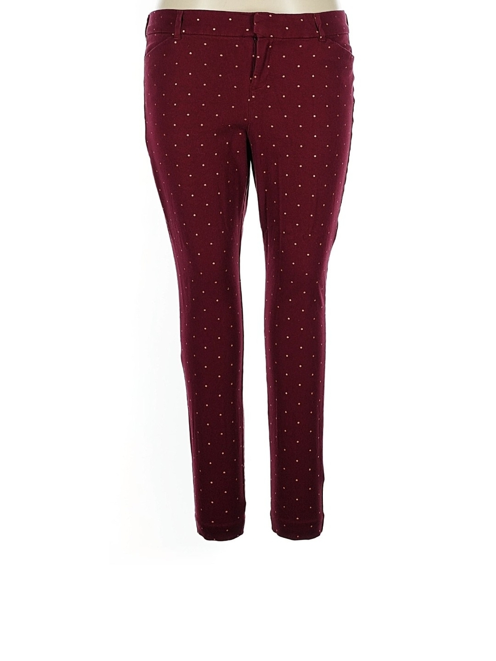 Old Navy Burgundy Dot Ponte Skinny Pants Size 14